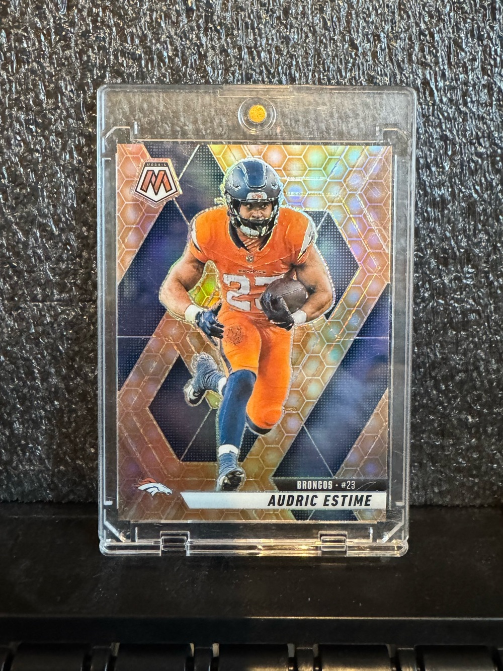🔥 2025 Audric Estime Panini Mosaic Honeycomb Prizm Card #denverbroncos